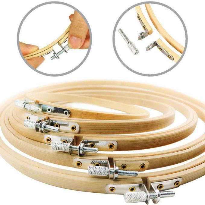 持続可能な竹製クラフトフープ 再利用可能な刺繍フレーム DIYアート用 4