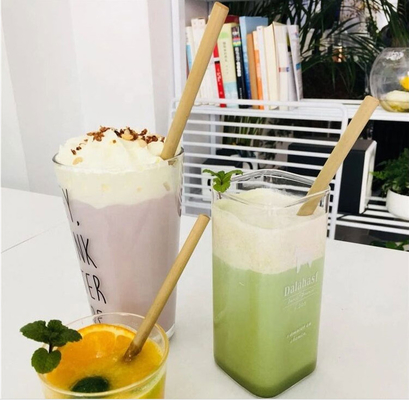 耐久の使い捨て可能なタケわらのわらの健康で自然なわらのコーヒー冷たい飲むこと