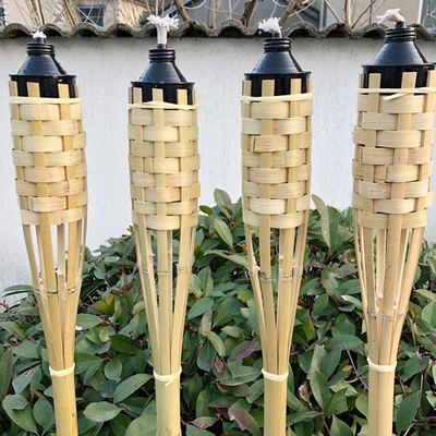 180cmの自然なタケ ハンドメイドのトーチ タケTikiはLuau党をつける庭のために火をつける