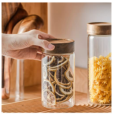 食糧穀物の貯蔵の茶ハーブのコーヒーのための木のタケ再使用可能な缶詰になるふた