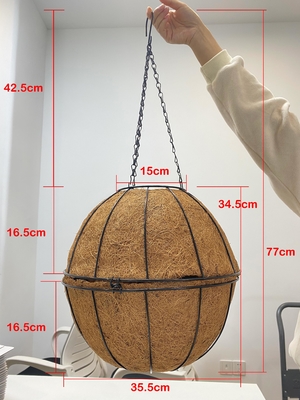 金属フレームのタケ ココヤシはさみ金の植木鉢の屋外の庭27cmの直径