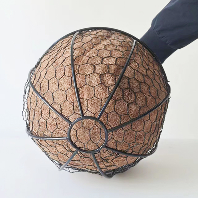 金属フレームのタケ ココヤシはさみ金の植木鉢の屋外の庭27cmの直径