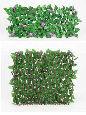 装飾的なプラスチック緑植物のマットのパネルの人工的な葉は屋外のために囲う