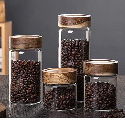 食糧穀物の貯蔵の茶ハーブのコーヒーのための木のタケ再使用可能な缶詰になるふた