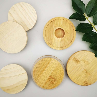 ケイ素の円のガラス貯蔵の瓶の食糧瓶の台所ふたのためのタケ瓶のふたLeafproof