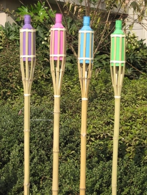 防水自然なタケ トーチの藤Tikiはテラスのヤードの庭の芝生のために火をつける