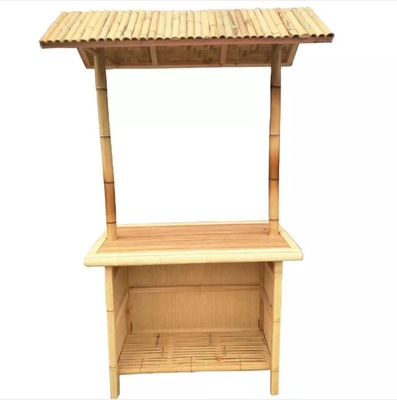 背部サポートが付いているびんの棚の飲むタケ椅子が付いている浜のTikiタケ棒