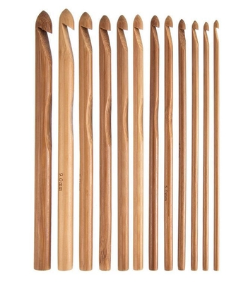 8部分は1mmから2.75mmの木のタケかぎ針編みホック手作りされた編む針を置いた