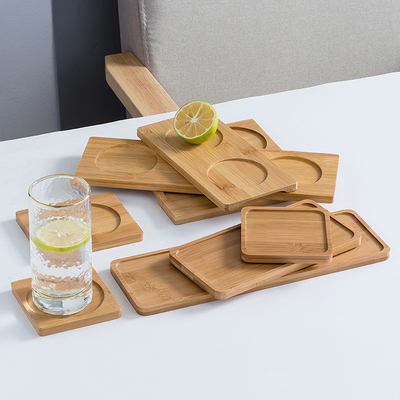 飲み物の正方形のタケ木製の受皿のマットのための注文の空白のタケ コースター